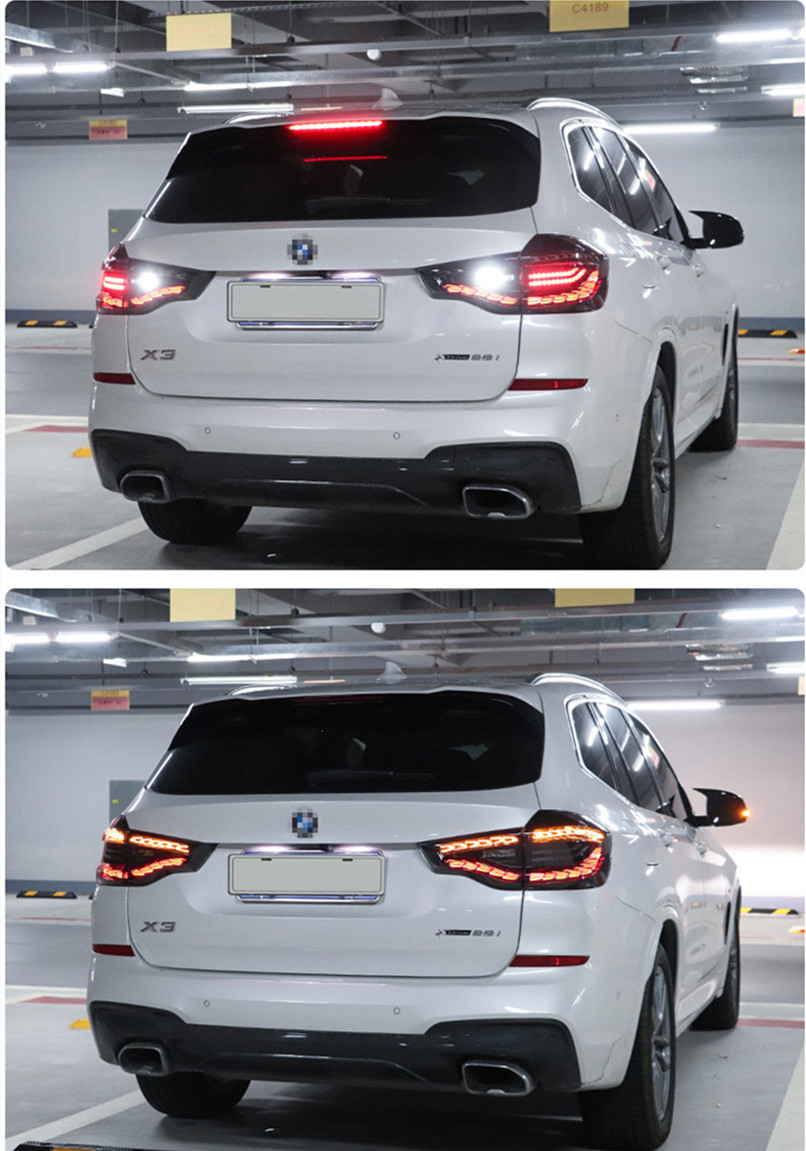 Car Rear Lights for BMW X3 G08 Dragon Scale Tail Light 20 18-2021 G01 F97 LED Dynamic Turn Signal Brake Fog Taillights
