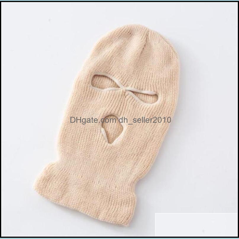 Beanie/Skull Caps Fl Face Er Ski Mask Hat 3 Holes Clava Army Tactical Cs Windproof Knit Beanies Bonnet Winter Warm Unise Dhseller2010 Dhhfz