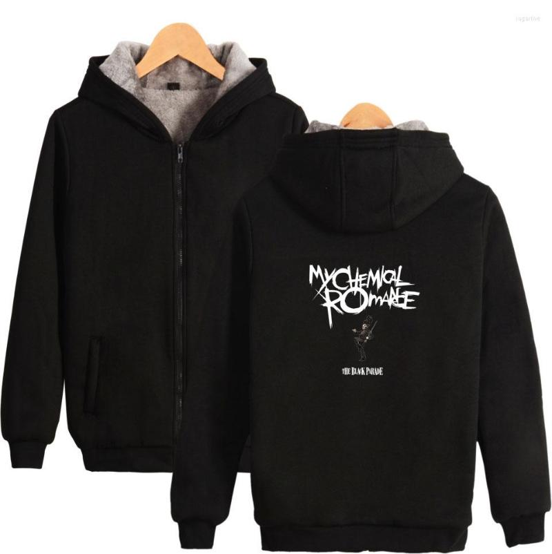 

Men's Hoodies MCR Emo Punk Band Winter Hoodie Black Parade Rock Fleece Super Warm Jacket Thicken Coat Hip Hop Sweatshirt