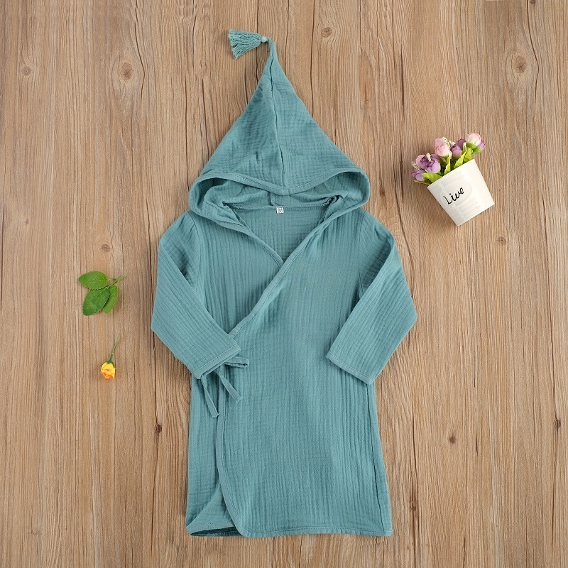 Towels Robes 1 5T Toddler Kids Baby Boy Girl Solid Color Long Sleeve Cotton Sleepwear Homewear Children Clothes 220922