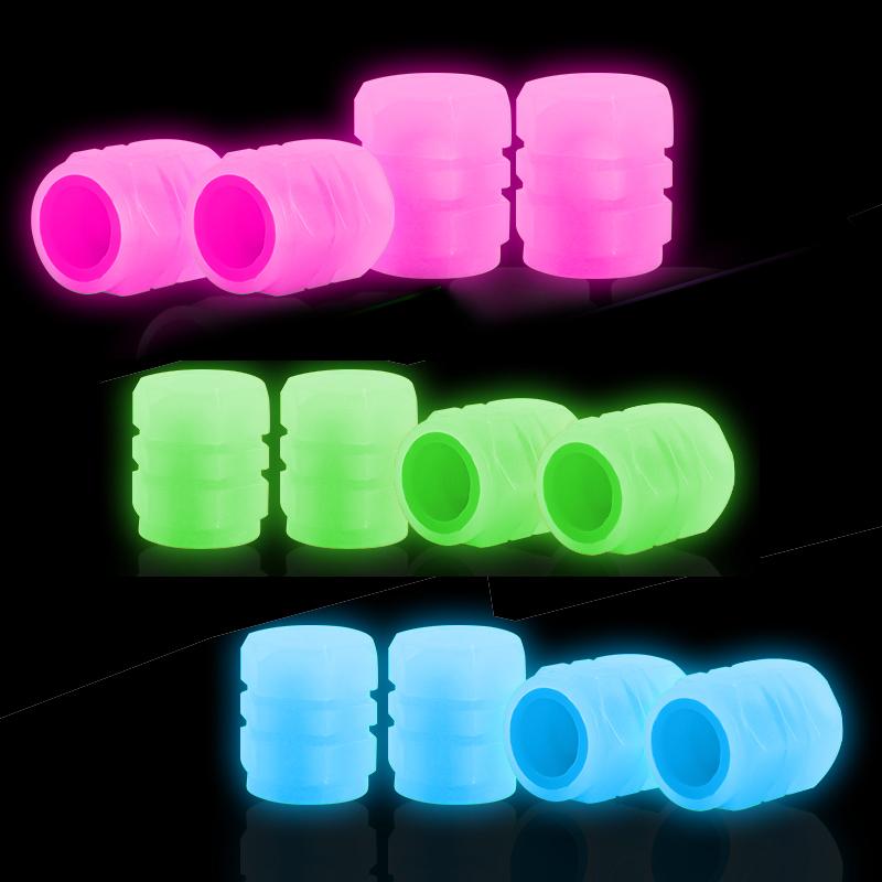 4pcs Luminous Tire Vae Cap Light Covers Car Motorcycle Bicycle Wheel Hub Vaes Tyre Decoration