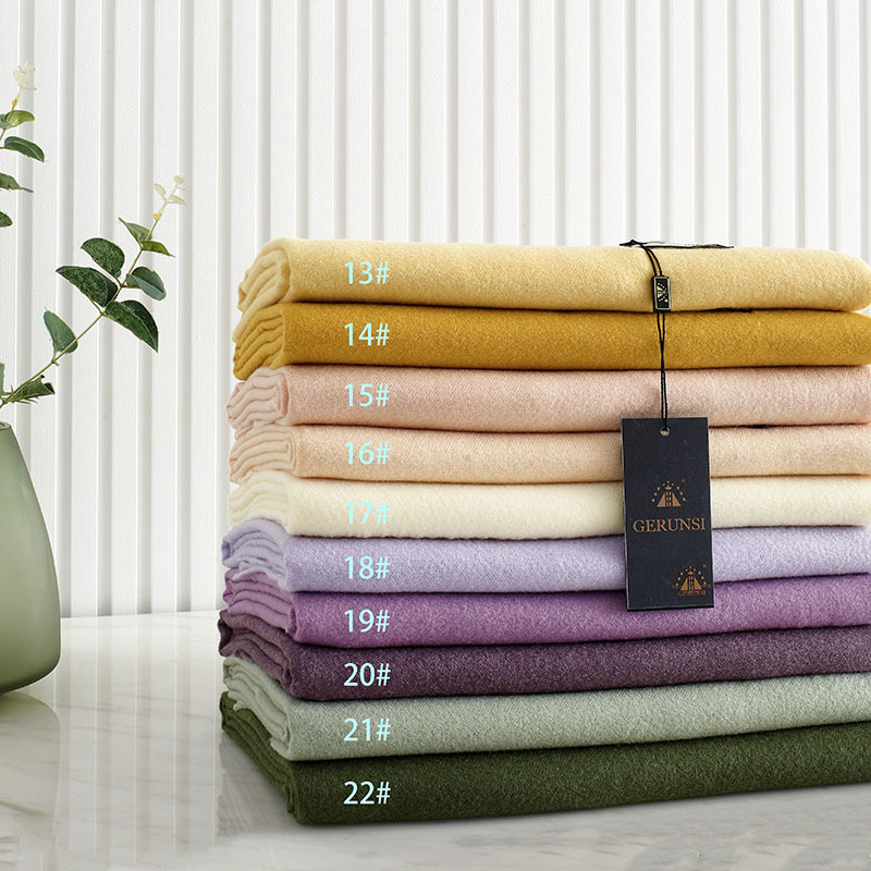 Scarves VISROVER 32 colors woman winter scarf fashion female shawls cashmere handfeeling wraps solid color hijab 220922