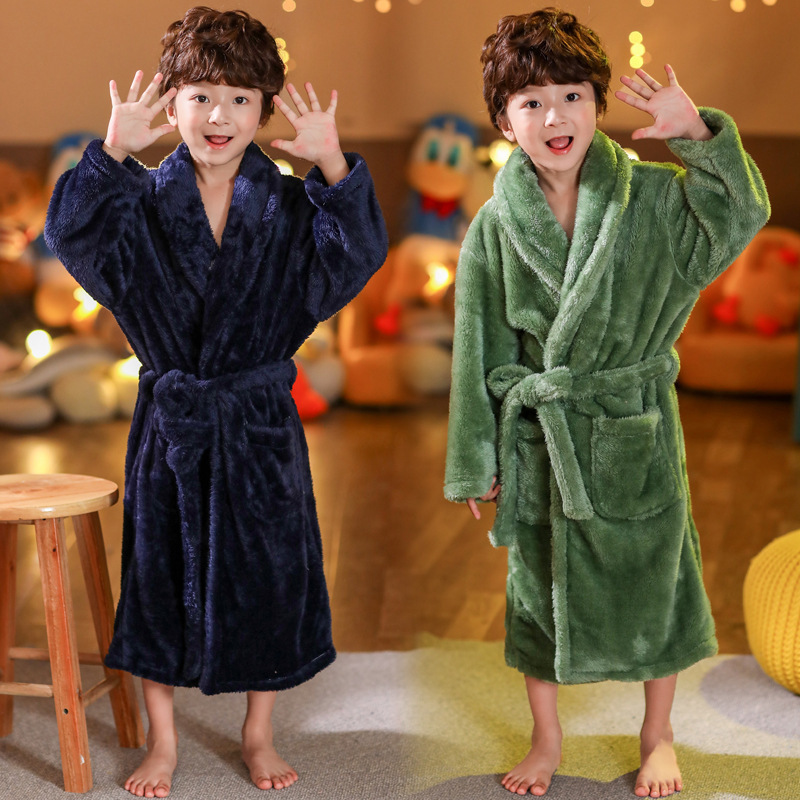 Towels Robes MudiPanda Winter Children s Bathrobe Pajamas For Girls Kids Sleepwear Robe 2 14 Years Teenagers Pyjamas Boys 220922
