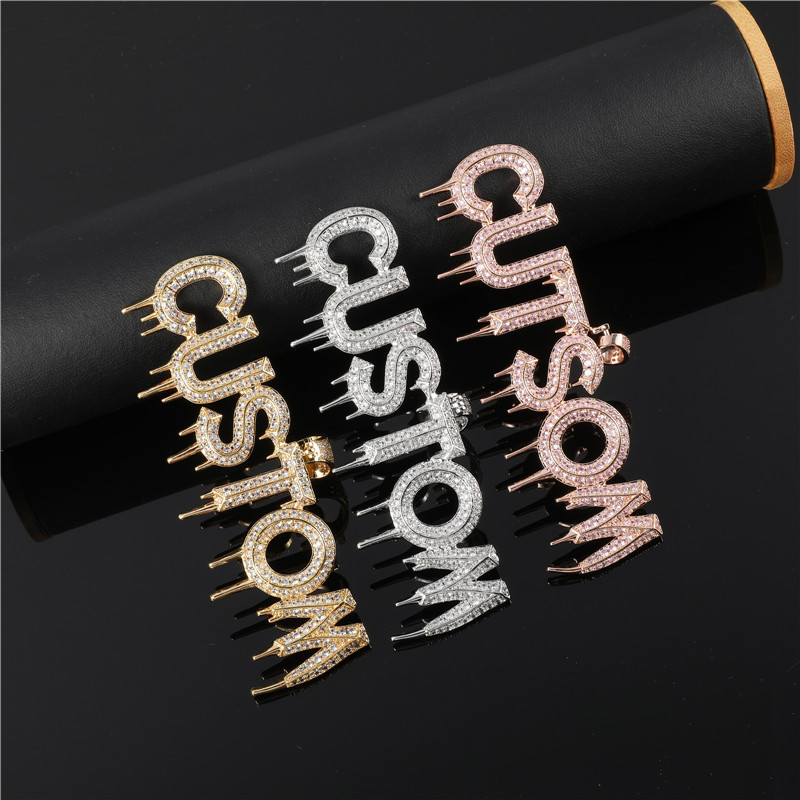 Pendant Necklaces Hip Hop Bubble Letters Drip Custom Name Cubic Zircon Iced Out Chain Pendants For Men Women Jewelry 220922