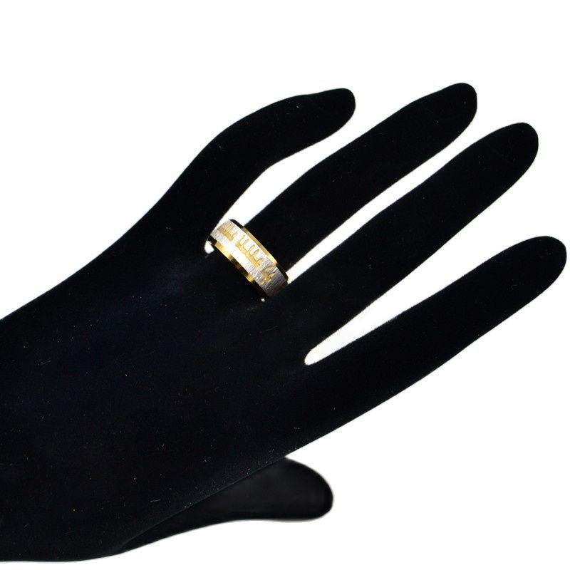 Cluster Rings 12x King Solomon's Gold Ring Hebrew Etched Carving Engraved Stainless Steel 220921