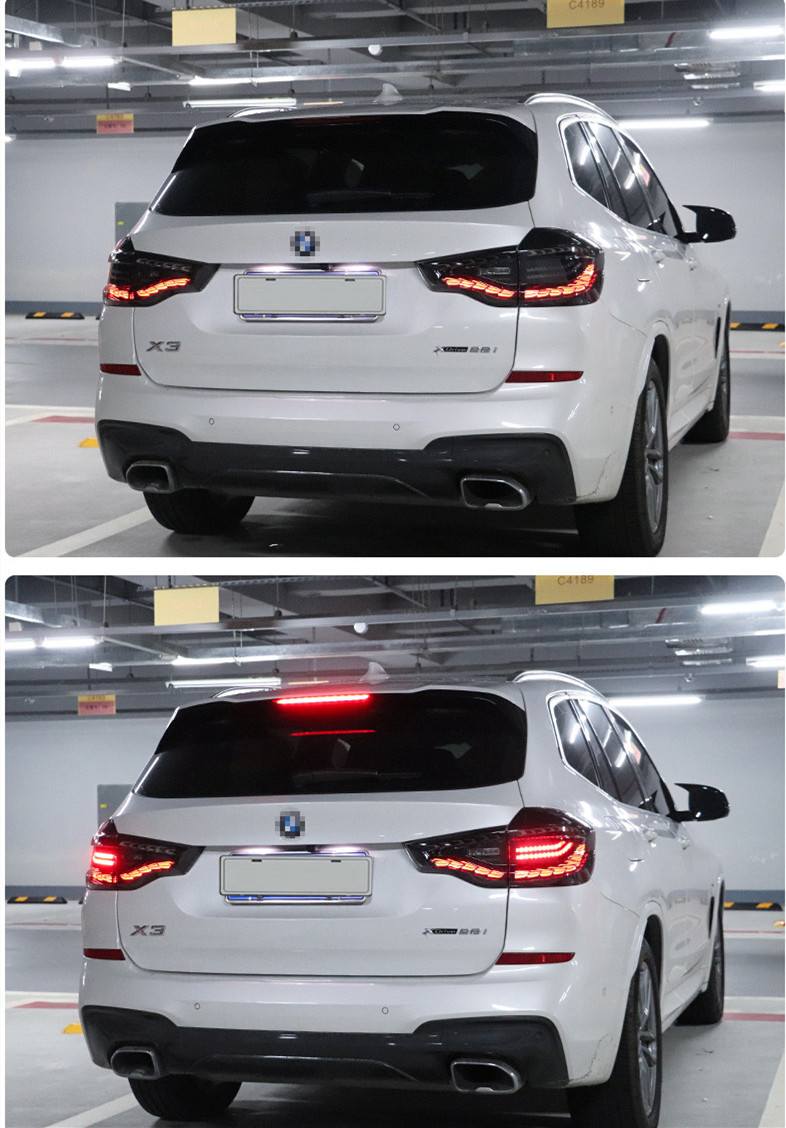 Car Rear Lights for BMW X3 G08 Dragon Scale Tail Light 20 18-2021 G01 F97 LED Dynamic Turn Signal Brake Fog Taillights
