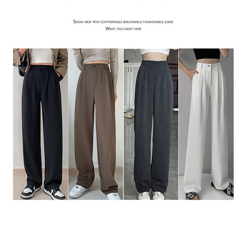 Women's Pants Capris High Waist Long Mopping Pant Pleated Suit Trousers for Female Woman Fluid pantalones de mujer 220922