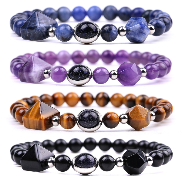 Pyramid Faceted Natural Stone Strand Bracelet Semi-precious Stone Amethyst Rose Quartz Tiger Eye Beaded Yoga Obsidian Sodalite Beaded Bracelets Fashion Jewelry
Pyramid Faceted Natural Stone Strand Bracelet Semi-precious Stone Amethyst Rose Quartz Tiger Eye Beaded Yoga Obsidian Sodalite Beaded Bracelets Fashion Jewelry