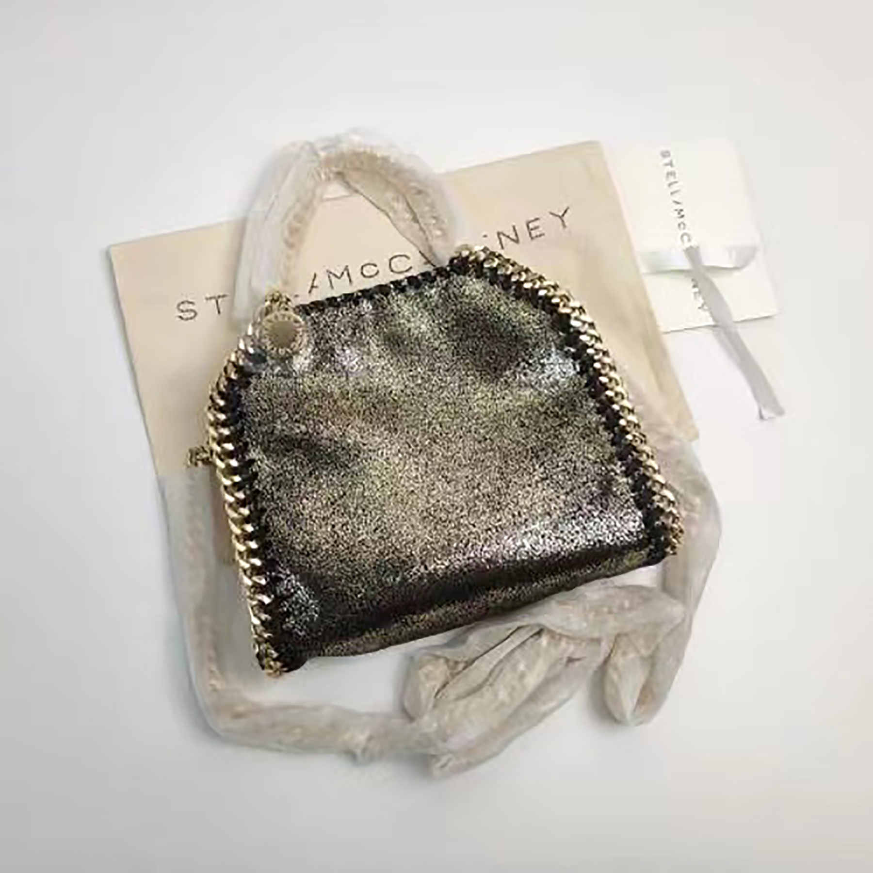 Hot Designer Falabella Bag Mini Tote Woman Metallic Sliver Black Tiny Shopping Bags Women Handbag Leather Shoulder High Quality