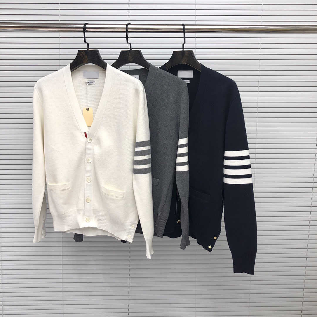 Tb Thom Wool Sweaters Men Women Slim Fit V-neck Cardigans Clothing Striped Cotton Design Spring and Autumn Casual Coat, White
Tb Thom Wool Sweaters Men Women Slim Fit V-neck Cardigans Clothing Striped Cotton Design Spring and Autumn Casual Coat, White