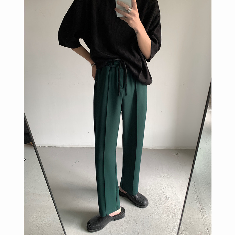Men's Pants Autumn 5 Color Casual Fashion Drawstring Wide Leg Korean Loose Straight s Trousers M2XL 220922