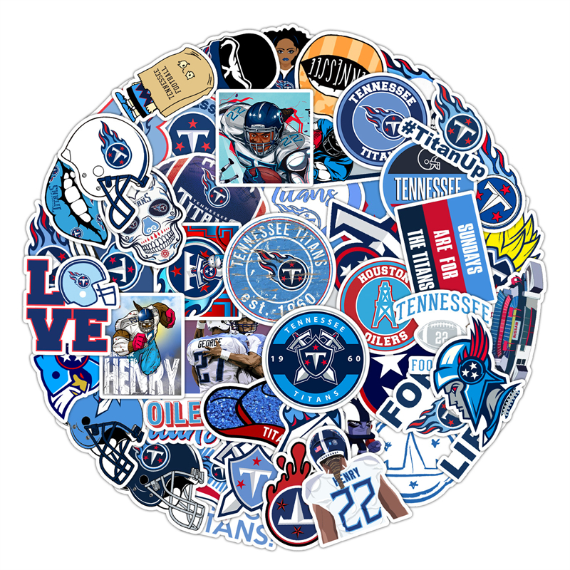 50Pcs rugby Sticker Titans Graffiti Stickers for DIY Luggage Laptop Skateboard Motorcycle Bicycle Stickers