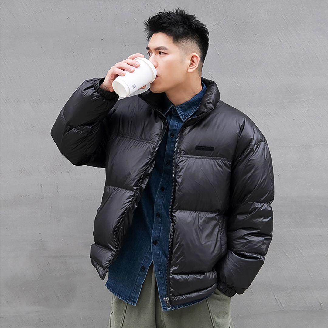 Mens Down Parkas Short Style Men Solid Color Stand Collar Winter Warm Loose Classic Puffer Coats Thickening Outerwear Casual Harajuku Chic 220923