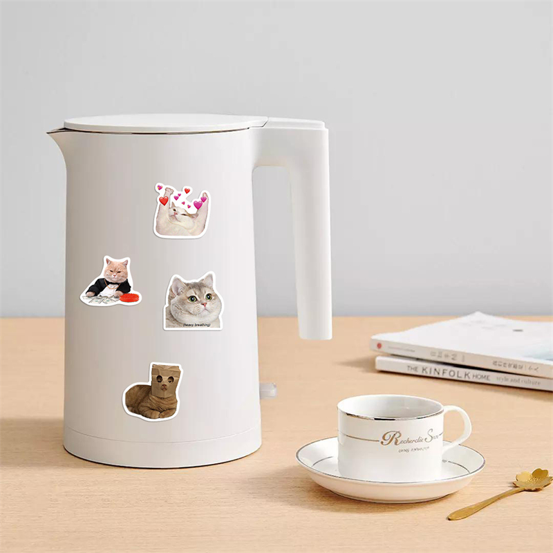 50Pcs Internet Celebrity Kitty Meme Sticker Funny Cat Graffiti Stickers for DIY Luggage Laptop Skateboard Motorcycle Bicycle Stickers