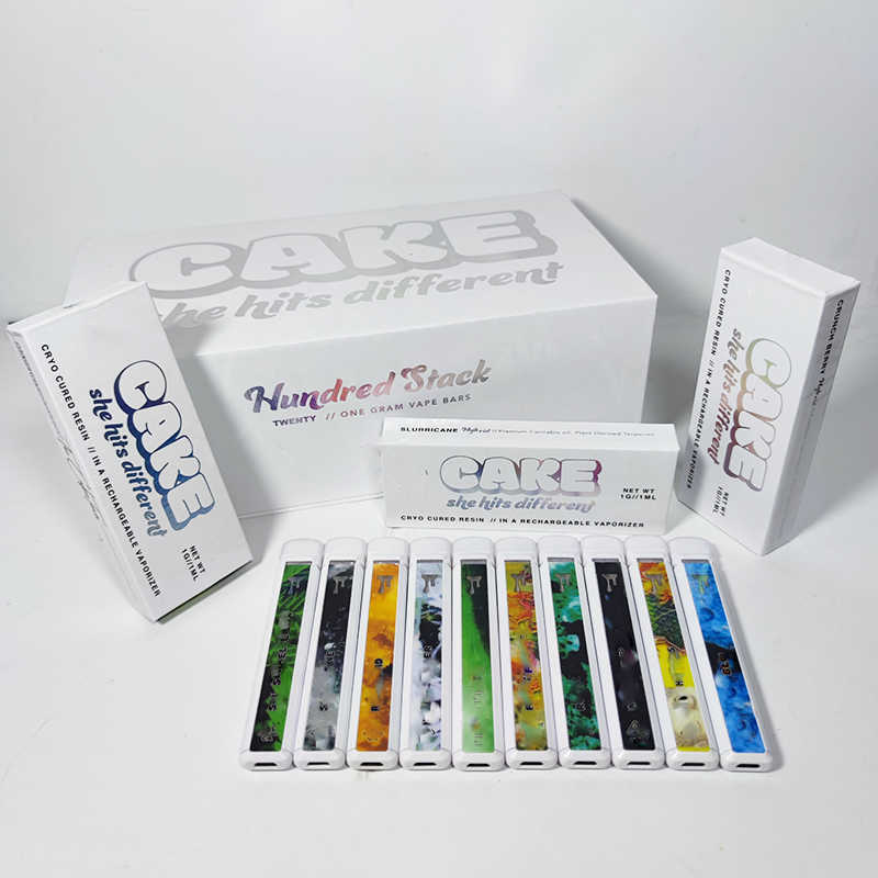 Popular New Cake Disposable Vape Pen 280mAh Rechargeable Battery 1ml Starter Kit Vapes Cartridges Empty Oil Carts Device Pods Vaporizer Pod
Popular New Cake Disposable Vape Pen 280mAh Rechargeable Battery 1ml Starter Kit Vapes Cartridges Empty Oil Carts Device Pods Vaporizer Pod
