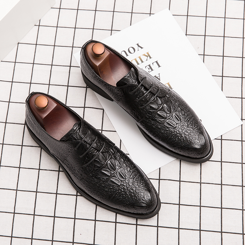 

Men's Derby Shoes Dress Shoes Crocodile Pattern Engraving Wingtip Lace-Up Fashion Business Casual Wedding Everyday 38-48, Black