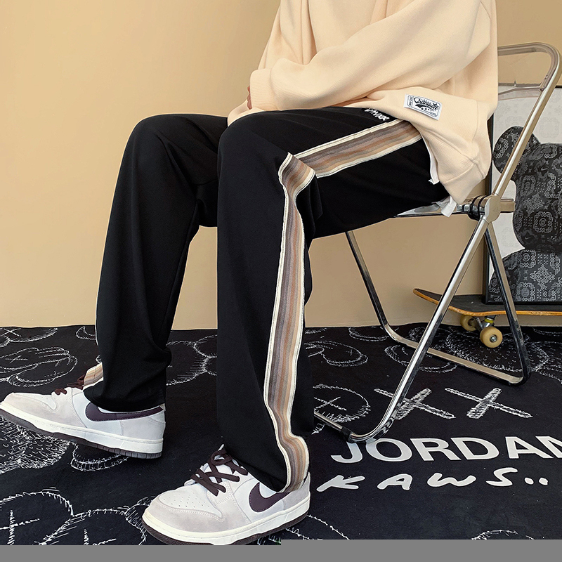Men's Pants Men's High Street Fashion Casual tracksuit Men's Basic Side stripe wide leg breathable tracksuit Tracksuit 220922