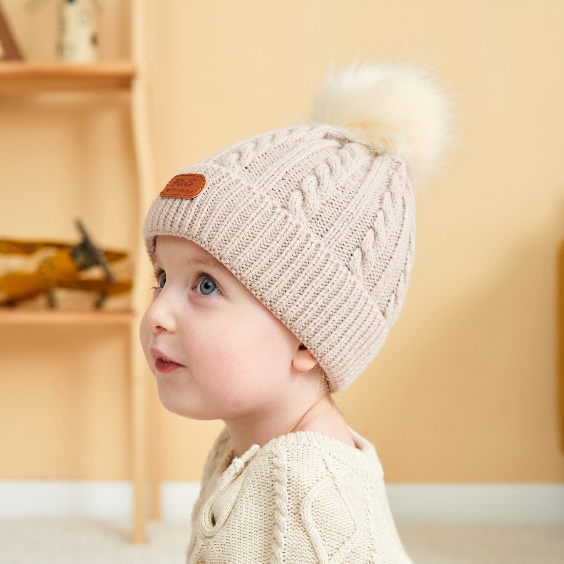 Winter Baby Knit Hat Beanies Unisex Children Wool Knitting Crochet Cap Head Warm Pompom Caps Outdoor Ski Hats M4203