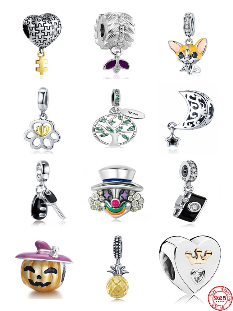 925 Silver Fit Pandora Charm 925 Bracelet New European Tree Key Lock Moon Heart DIY fine charms set Pendant DIY Fine Beads Jewelry
925 Silver Fit Pandora Charm 925 Bracelet New European Tree Key Lock Moon Heart DIY fine charms set Pendant DIY Fine Beads Jewelry