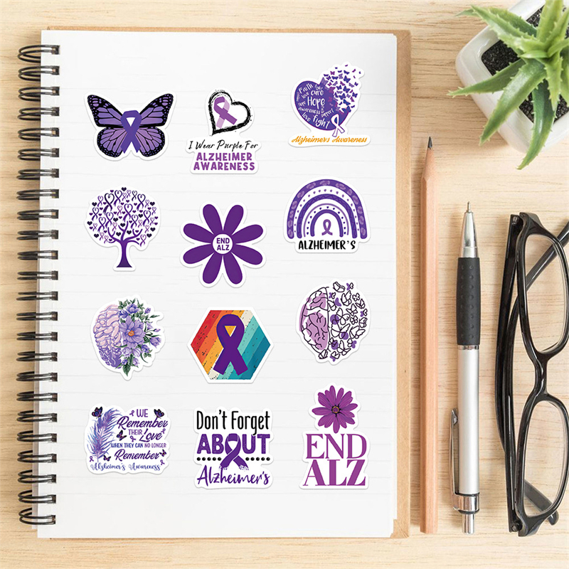 50Pcs Alzheimer disease sticker memory disorders Graffiti Stickers for DIY Luggage Laptop Skateboard Motorcycle Bicycle Sticker