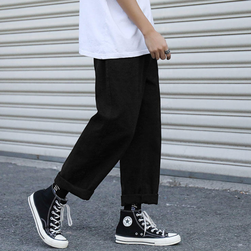 Men's Pants Men Casual Pants Vintage Retro Allmatch Cargo Trousers Stylish Solid Simple High Street Loose Versatile Straight Korean Style 220922