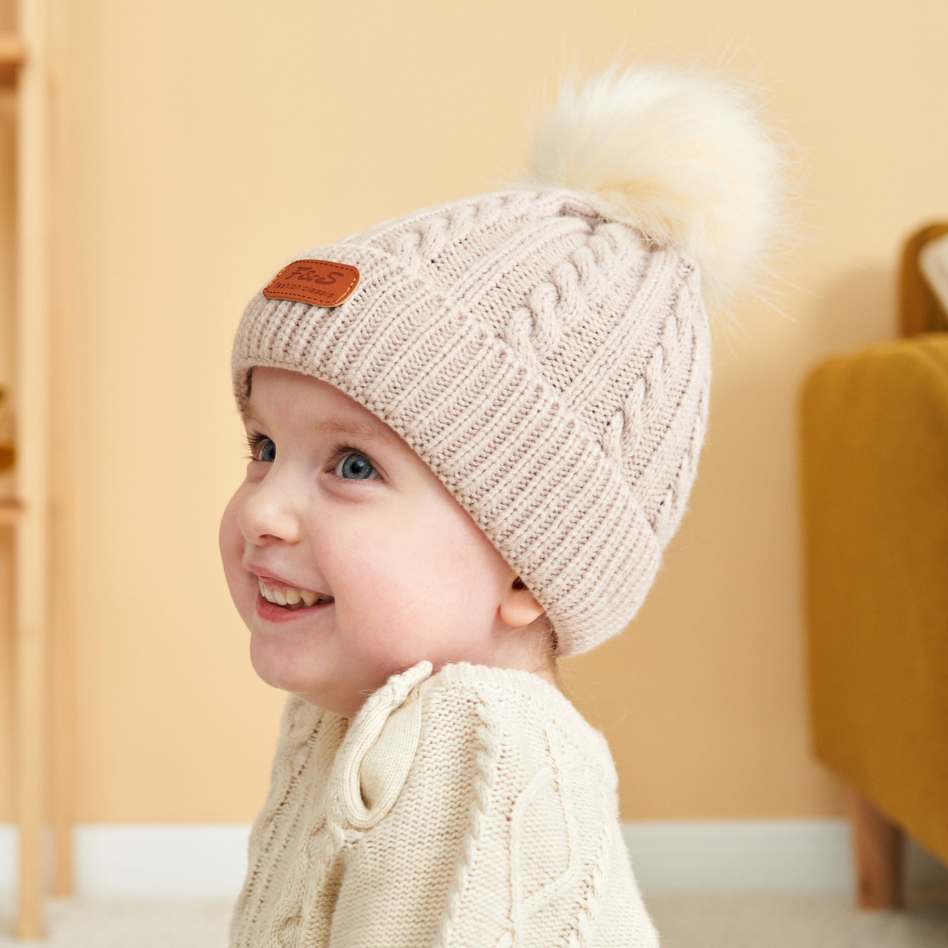 Winter Baby Knit Hat Beanies Unisex Children Wool Knitting Crochet Cap Head Warm Pompom Caps Outdoor Ski Hats M4203