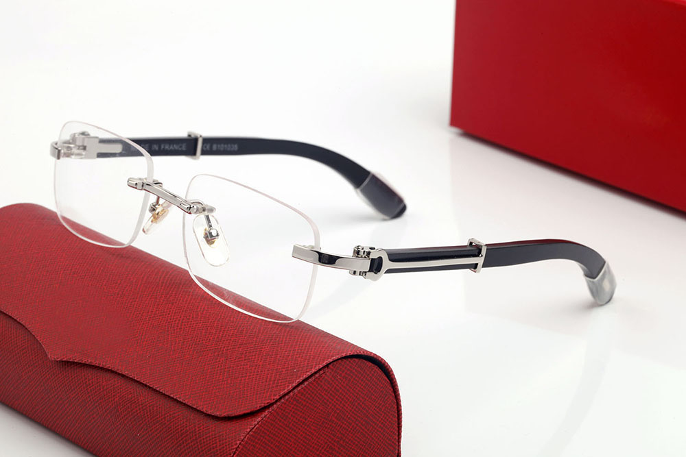 Lunettes Designer Sunglasses for Men Women Sunglass Black Blue Clear Lenses Sport Rimless Carti Buffalo Horn Glasses Fashion Eyeglass Woman Silve