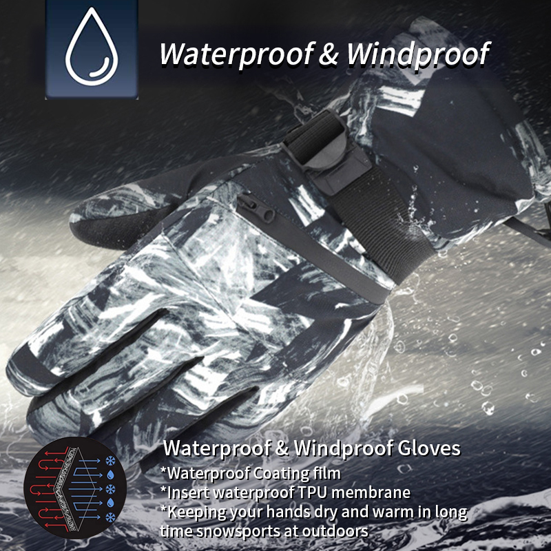 Ski Gloves Men Women Ultralight Waterproof Winter Warm Snowboard Motorcycle Riding Snow waterproof gloves 220922