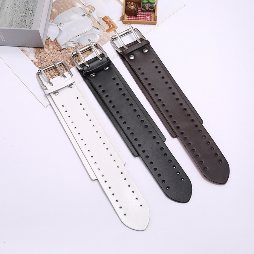 Double Pin Buckle Belt Leather Bangle Cuff Motorcycle Wrap Wide Adjustable Bracelet Wristand for Men Women Fashion Jewelry
Double Pin Buckle Belt Leather Bangle Cuff Motorcycle Wrap Wide Adjustable Bracelet Wristand for Men Women Fashion Jewelry