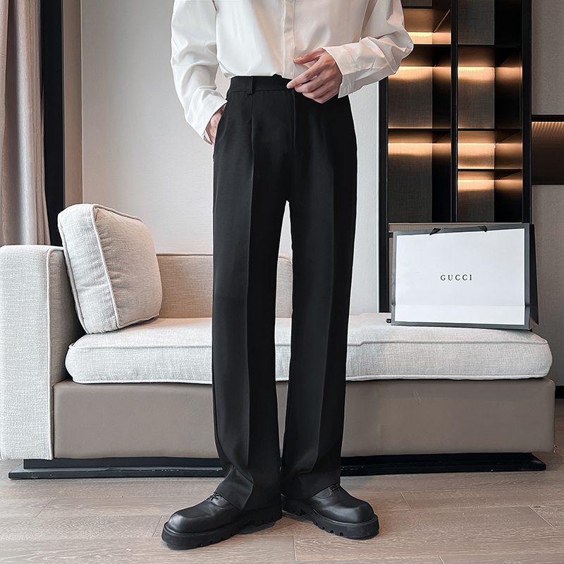 Men's Pants Men Suit Pants Solid Full Baggy Casual Wide Leg Trousers for Men Khaki Black White Japanese Style Streetwear Oversize Pants Man 22092