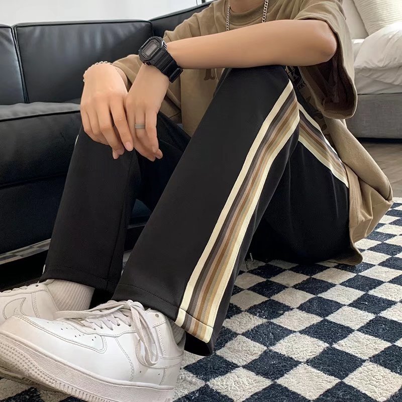 Men's Pants Arrivals Striped Vintage Green Casual Men Tracksuit Pants Allmatch Sweatpants Male Baggy Women Straight Long Trousers 220922