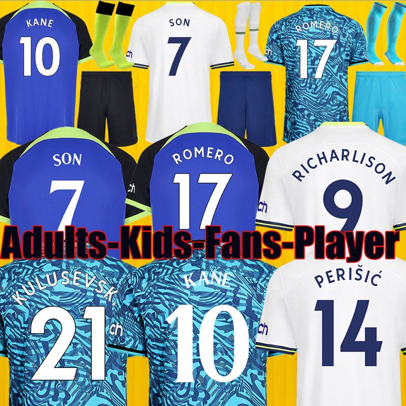 KANE SON 22 23 RICHARLISON Soccer Jersey KULUSEVSKI HOJBJERG SPENCE PERISIC DIER 2022 2023 LUCAS ROMERO Tottenham Football kit shirt SPURS tops NEW Men kids jersey, Third ucl
KANE SON 22 23 RICHARLISON Soccer Jersey KULUSEVSKI HOJBJERG SPENCE PERISIC DIER 2022 2023 LUCAS ROMERO Tottenham Football kit shirt SPURS tops NEW Men kids jersey, Third ucl