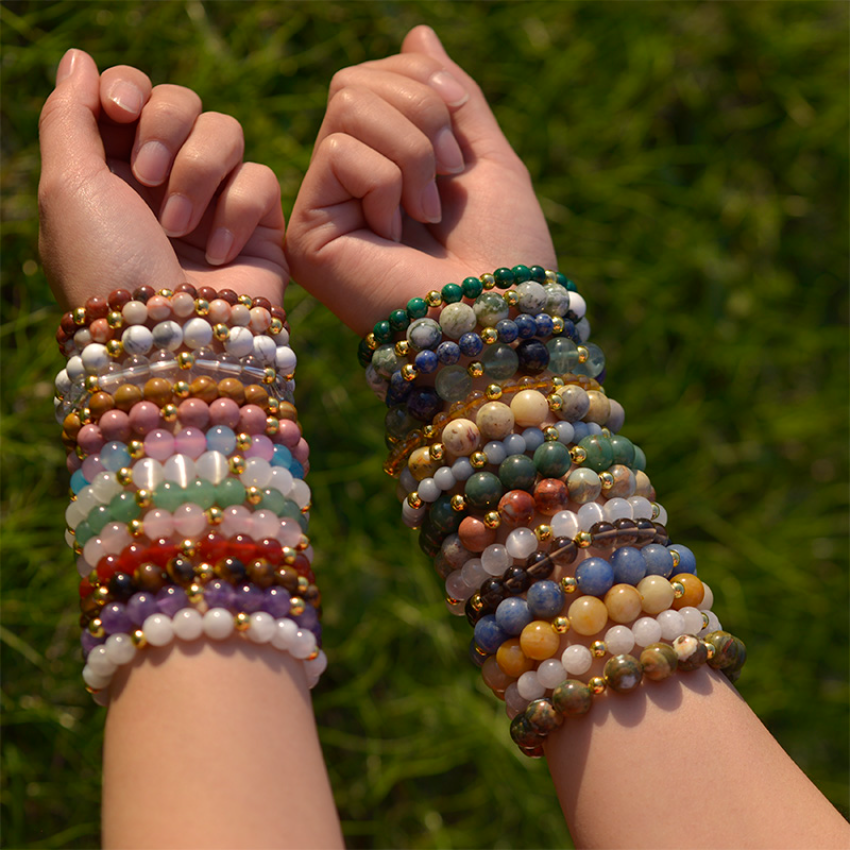Semi-precious Stone Natural Stone Bracelet Strand with Gold Stainless Steel Bead Amethyst Healing Stone Crystal Bracelets Fashion Jewelry
Semi-precious Stone Natural Stone Bracelet Strand with Gold Stainless Steel Bead Amethyst Healing Stone Crystal Bracelets Fashion Jewelry