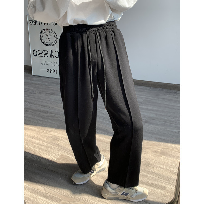 Men's Pants Autumn 5 Color Casual Fashion Drawstring Wide Leg Korean Loose Straight s Trousers M2XL 220922