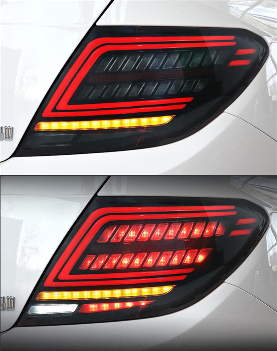 Tail Light for W204 C200 2007-2015 C260 Taillights Rear Lamp LED DRL Running Signal Brake Reversing Parking light Facelift