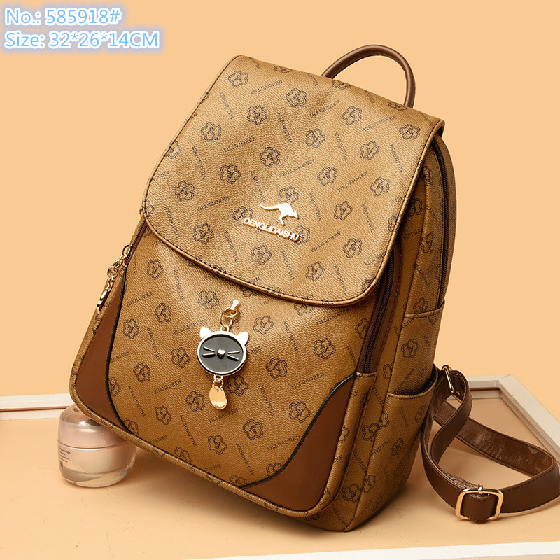 Wholesale factory ladies brand shoulder bag 4 colors outdoor travel leisure leather backpack simple flip fashion handbag trend printed messenger bags, Brown-585918#
Wholesale factory ladies brand shoulder bag 4 colors outdoor travel leisure leather backpack simple flip fashion handbag trend printed messenger bags, Brown-585918#