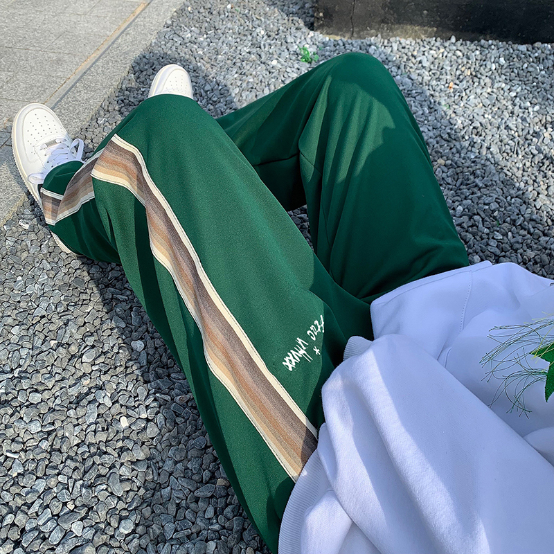 Men's Pants Men's High Street Fashion Casual tracksuit Men's Basic Side stripe wide leg breathable tracksuit Tracksuit 220922