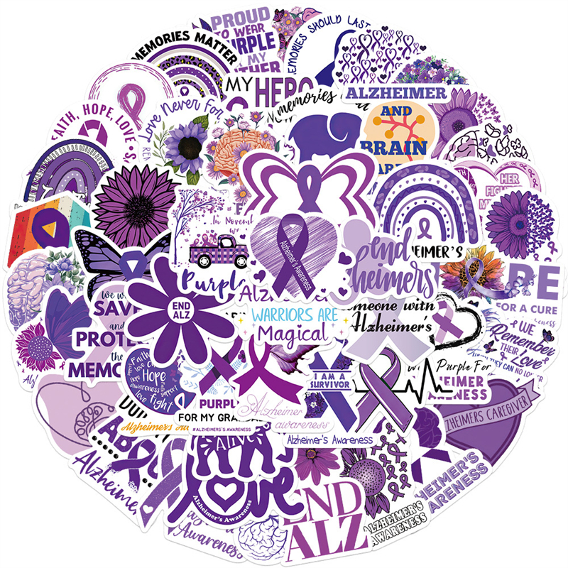 50Pcs Alzheimer disease sticker memory disorders Graffiti Stickers for DIY Luggage Laptop Skateboard Motorcycle Bicycle Sticker