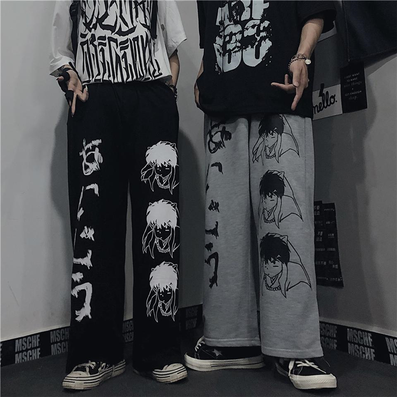 Men's Pants Hip hop Cartoon Anime Inuyasha Manga Character Print Sweatpants Men Women Casual Streetwear Unisex Trousers Pants 220922