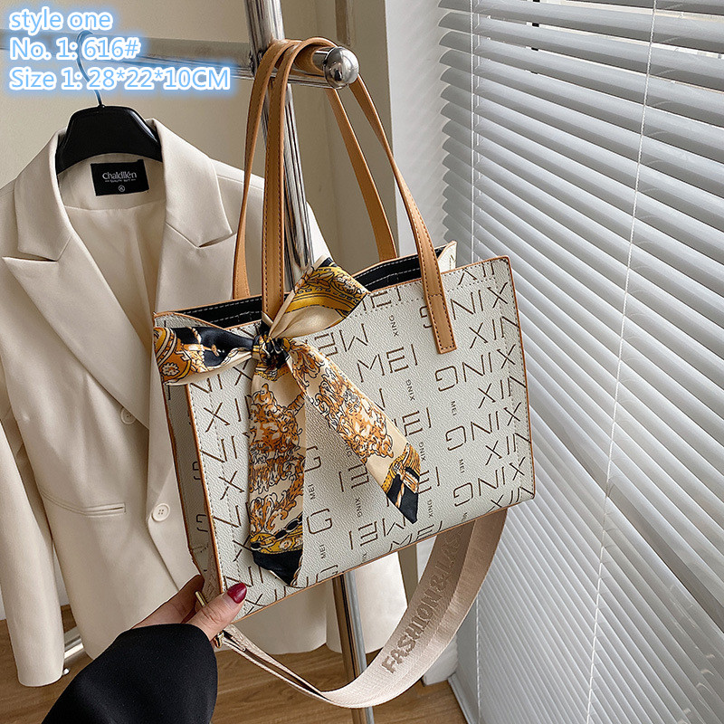 Factory sales shoulder bag elegant geometric printing retro handbag sweet little fresh ribbon bow fashion handbags street trend contrast leather backpack