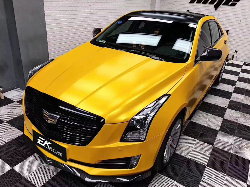 High Quality Pearl Matte Metallic Sunflower Yellow Vinyl Wrap Film Vehicle Car Wrapping Foil Roll Air Release Channel Self Adhesive