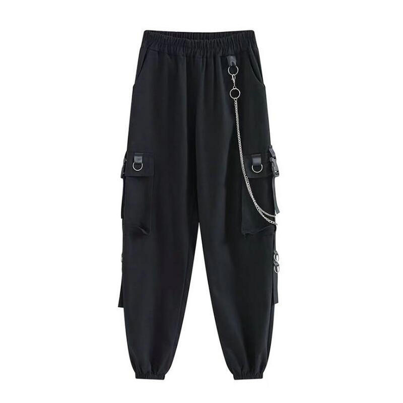 Men's Pants Harajuku Black Cargo Pants Men Women Punk Streetwear Korean Style Fashion High Waist Pants Spring Plus Size Trousers Male 220922
