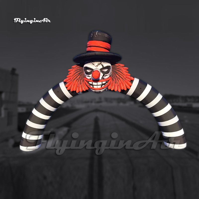 Outdoor Halloween Arch Inflatable Clown Archway 6m Airblown Hallowmas Entrance Gate With Evil Clown Head For Festival Decoration