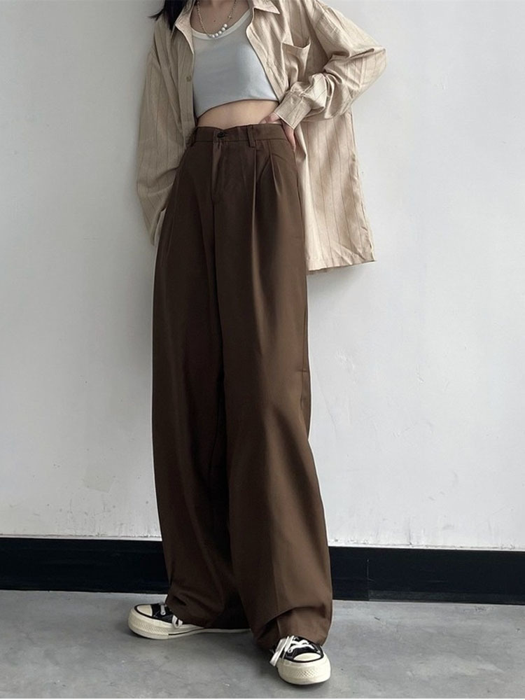 Women's Pants Capris HOUZHOU Vintage Baggy Women Loose Streetwear High Waist Trousers Casual Famale Korean Fashion Basic Hippie Harajuku 220922