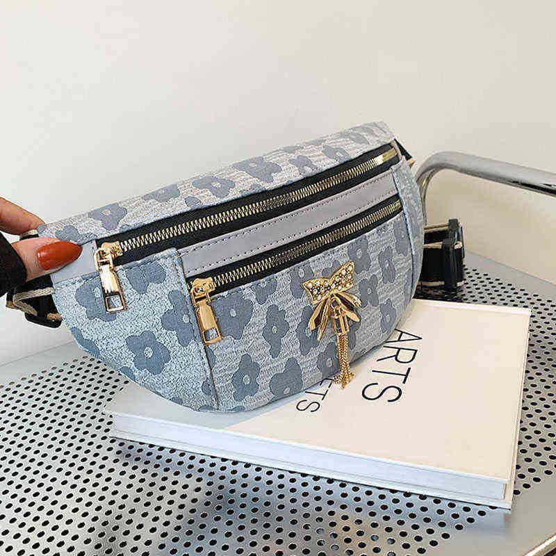 Fashion Shoulder Crossbody Luxury Designer Women's Fanny Packs Quality Canvas Waist Bag Chest Handbag Female Belt