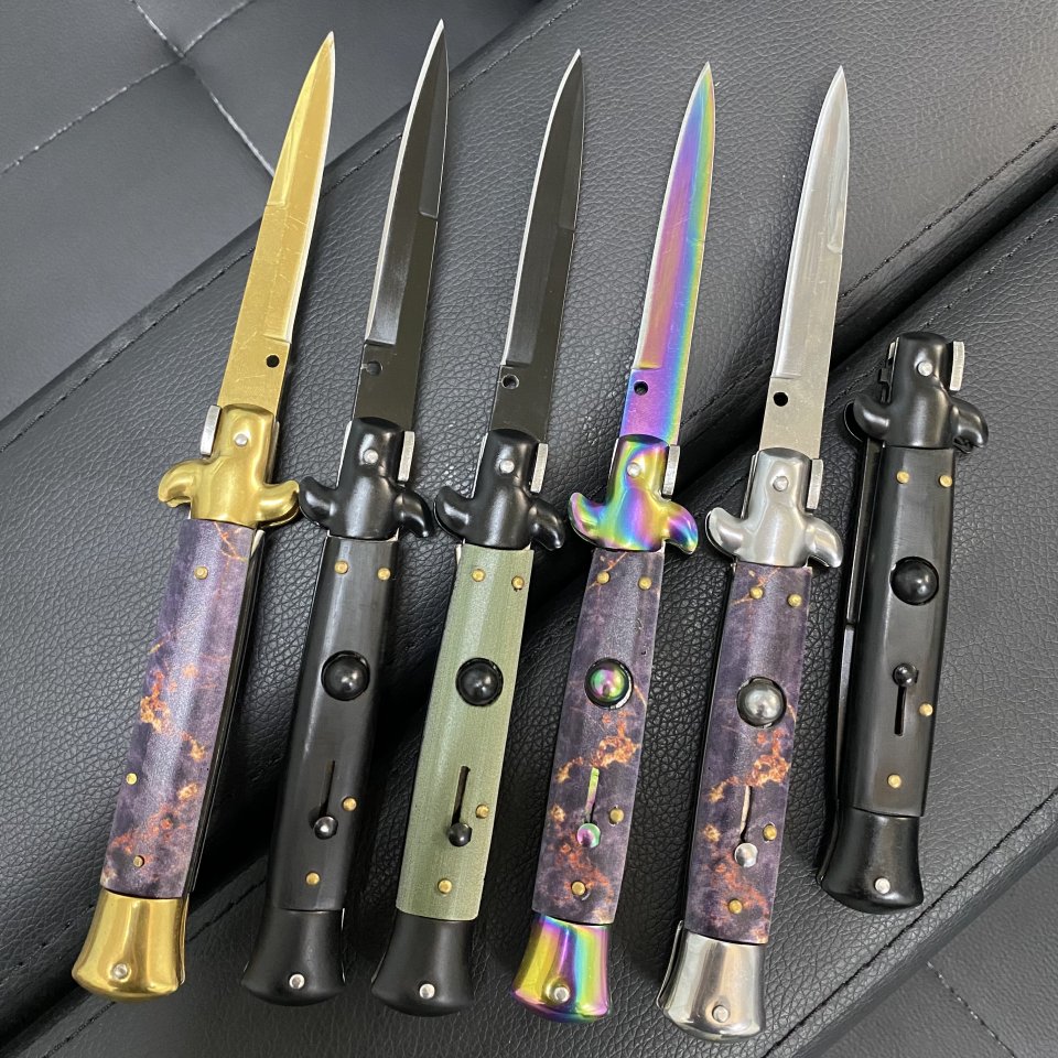 Survival Outdoor Camping knife fishing Garden EDC hunting knifes Tactical Otf AUTO Folding Knife Italian Mafia Stiletto Automatic Horizontal Knives steel Blades
Survival Outdoor Camping knife fishing Garden EDC hunting knifes Tactical Otf AUTO Folding Knife Italian Mafia Stiletto Automatic Horizontal Knives steel Blades