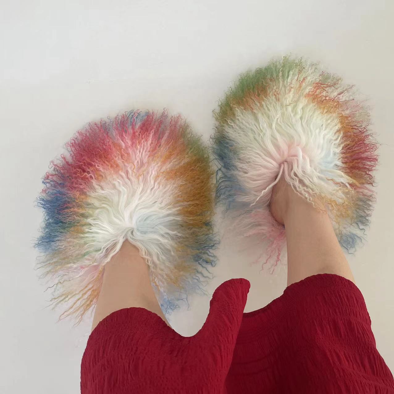 Slippers Summer Women Plush Flat Shoes Outdoor Fashion Mongolian Slides 220923