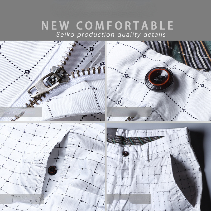 Men's Pants White Summer Plaid Pants Men Korea Style Regular Fit Office Suit Pants Formal Dress Trousers for Men Wendding 220922