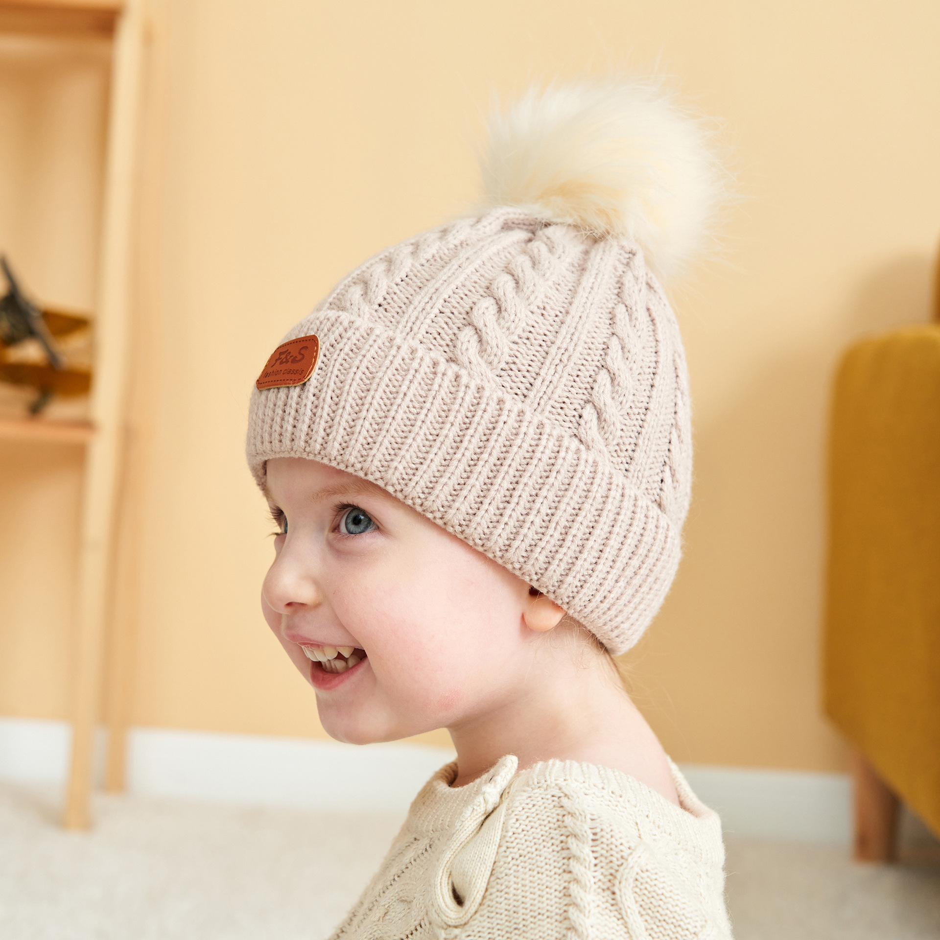 Winter Baby Knit Hat Beanies Unisex Children Wool Knitting Crochet Cap Head Warm Pompom Caps Outdoor Ski Hats M4203