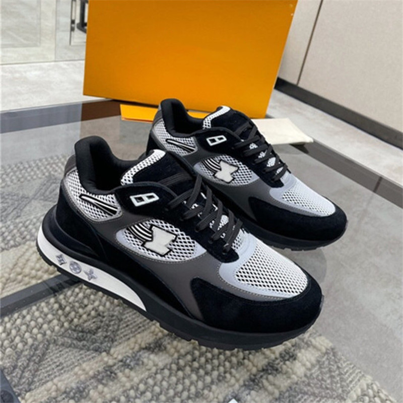 Tide Brand Sports Series Imported Leather Stitching Breathable Mesh Sneakers Casual Couple Shoes Size 35-45